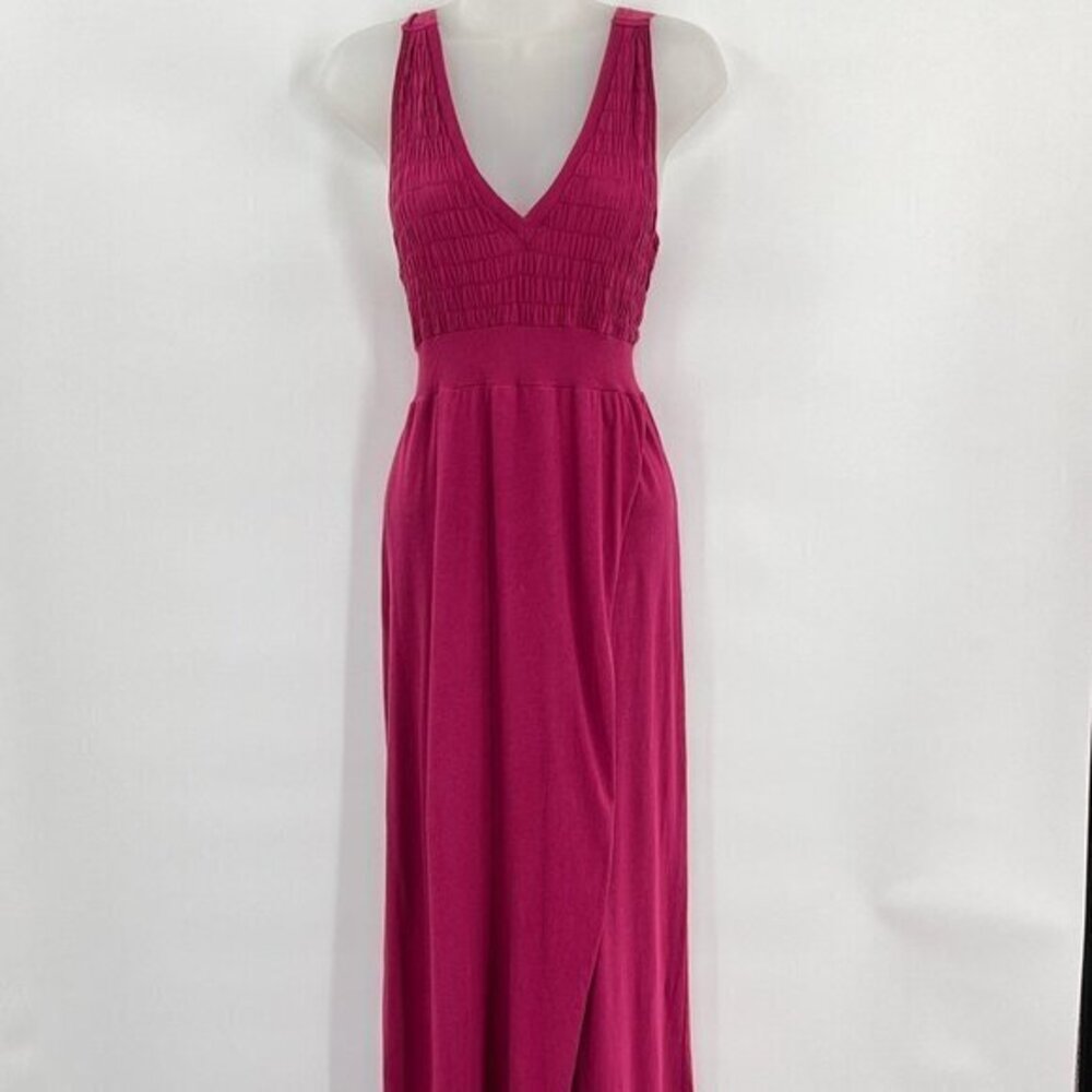 XCVI Sleeveless Tank Maxi Dress Size S Pink Faux Wrap Jersey Knit Casual Beach